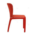 Italian minimalist red leather armrest dining chairs